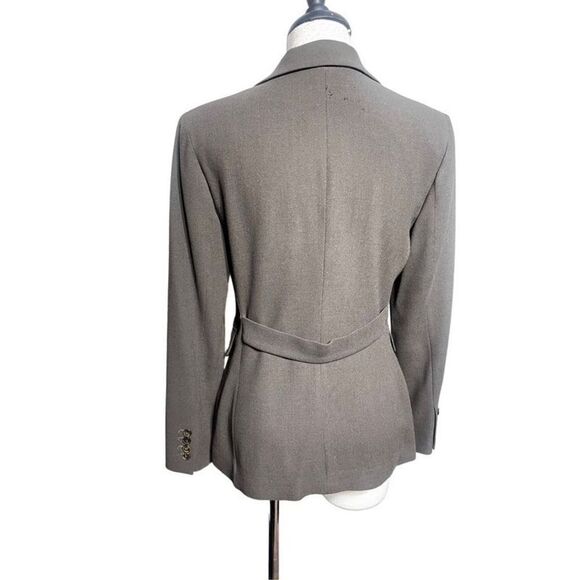 Anne Klein Olive Green Vintage Wool Suit Jacket Blazer size 4 - Picture 4 of 7